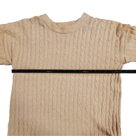 Hippie Rose Women's Cable Knit Crewneck Tunic Pullover Sweater - Yellow - Picture 5 of 6